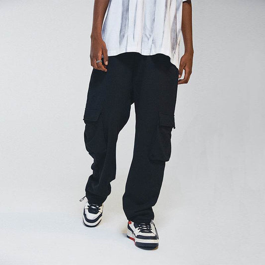 Men's Straight Loose Double Pocket Sweatpants - Mubimart