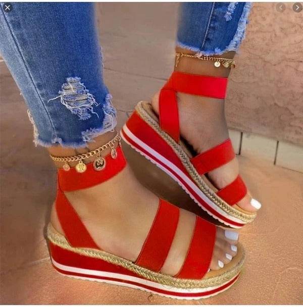 New Wedge Heel Sandals - Mubimart