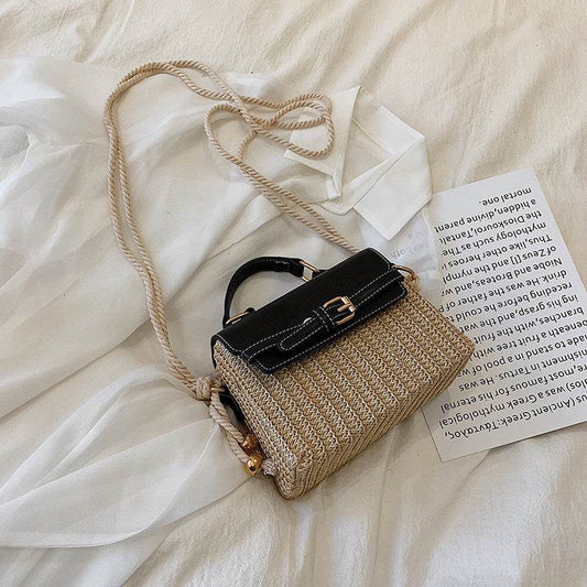 Fashion style shoulder bag women straw woven bag - Mubimart
