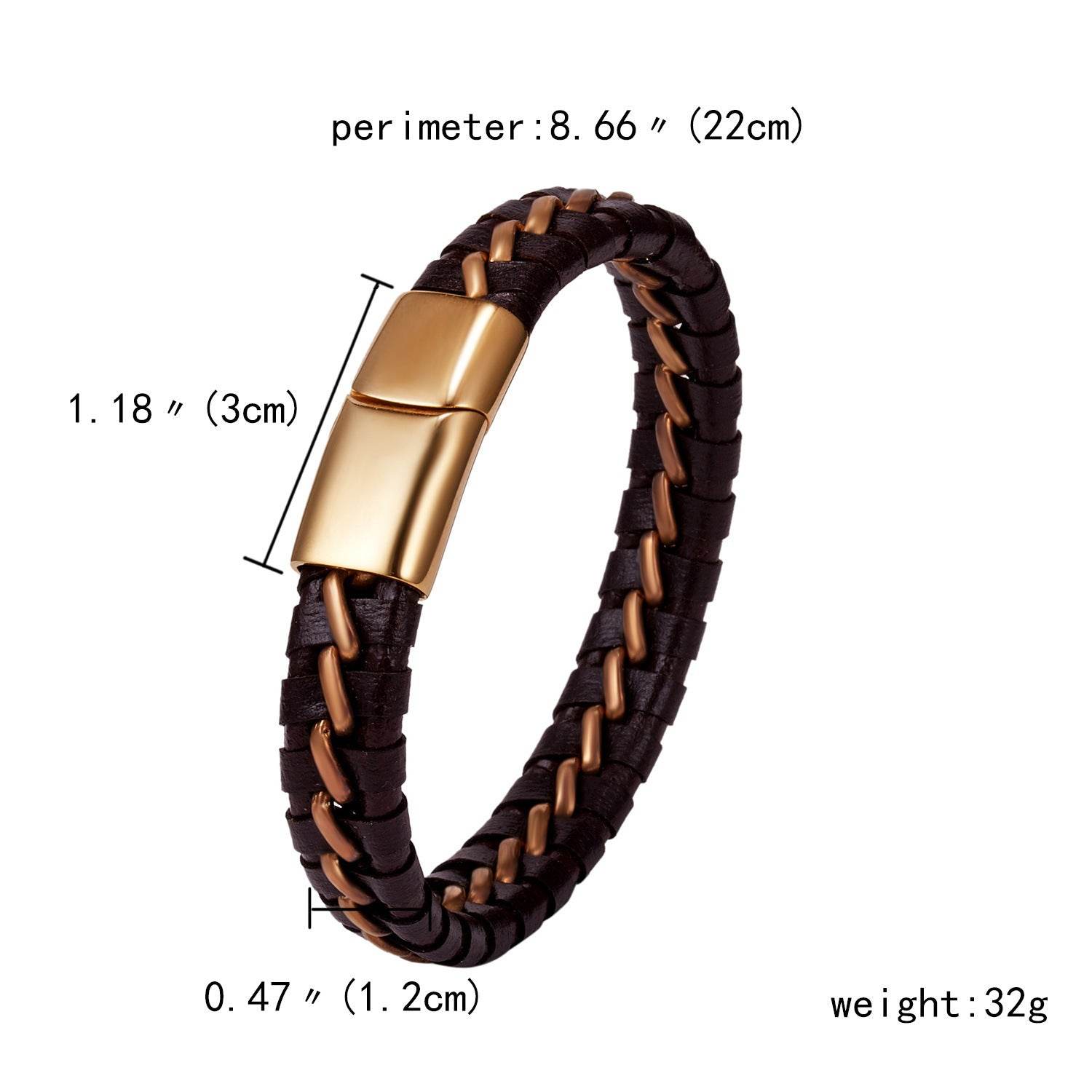 Woven leather bracelets for men - Mubimart