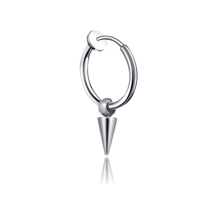 Stainless Steel Tassel Earrings Titanium Steel Single Point Stud Earrings Men - Mubimart