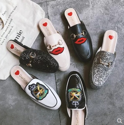 Embroidery Mules Shoes