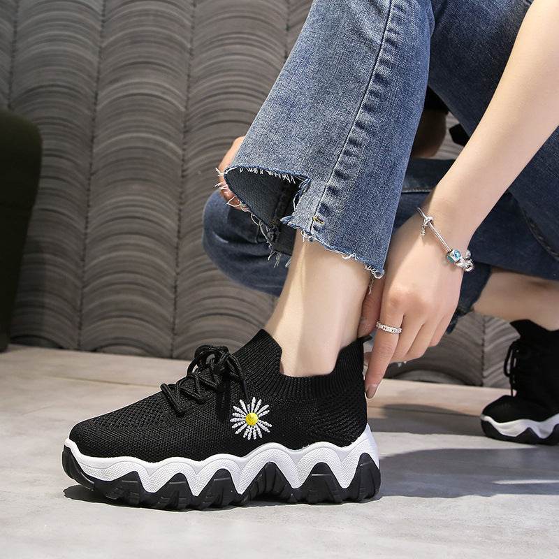 Flying Woven Mesh Small Daisy Sneakers Women - Mubimart
