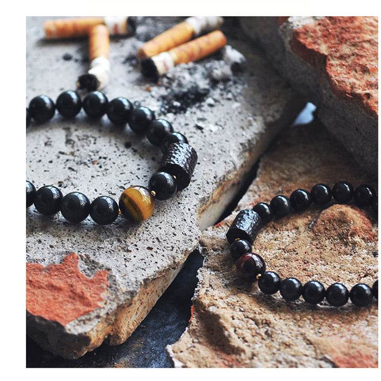 Obsidian bracelet for men - Mubimart