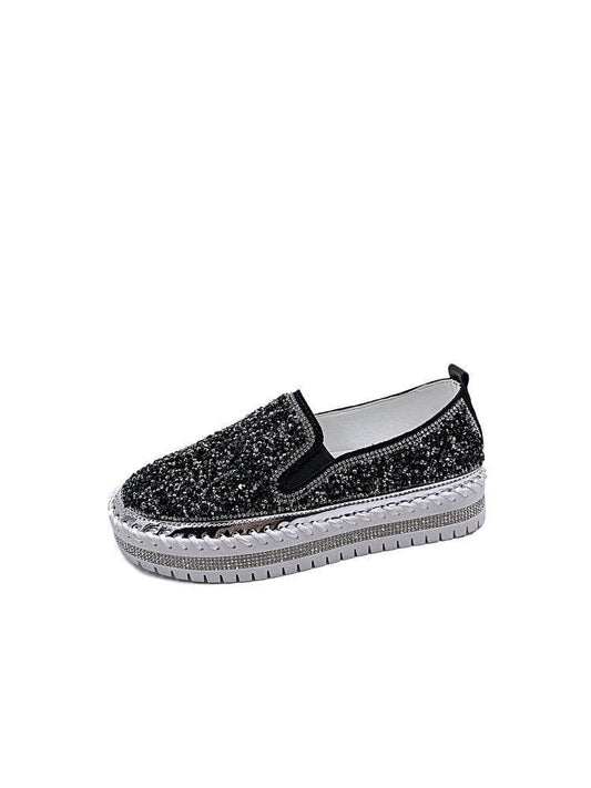 Casual single shoes women flat bottom wild spot loafers - Mubimart