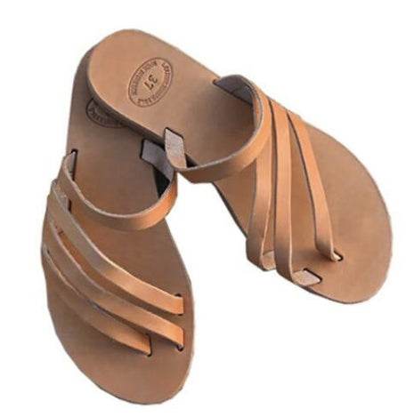 Flat toe flat sandals - Mubimart