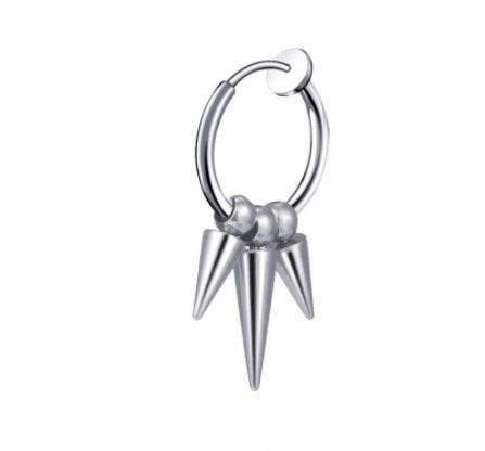 Stainless Steel Tassel Single Point Stud Men Pierced Earrings - Mubimart