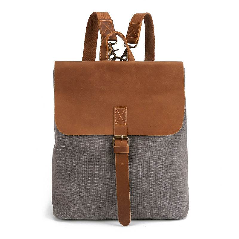 Retro backpack crazy horse leather women - Mubimart