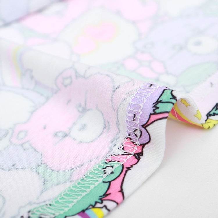 Women T Shirt Colorful Bears Crop Top Cartoon Loose Summer T-Shirt Cotton Kawaii Tshirt Summer Short Tee Letter Tops - Mubimart