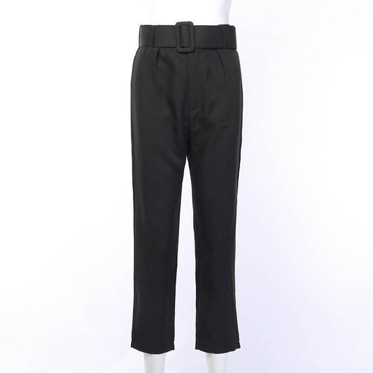 Women's slim Capris with high waist casual pants - Mubimart
