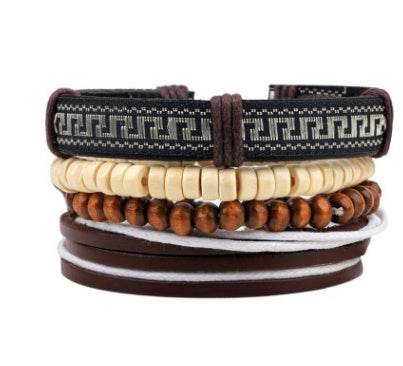 Fashion Beaded Leather Bracelets And Bracelets - Mubimart