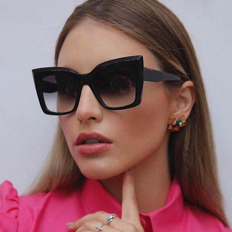Women's Fashion Catwalk Large Frame Cat Eye Sunglasses - Mubimart