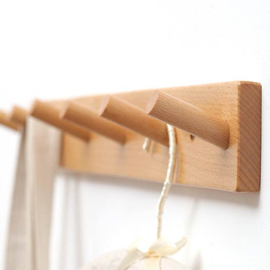 Clothes Hanging Rack Solid Wood Hook Strong Clothes Hook - Mubimart