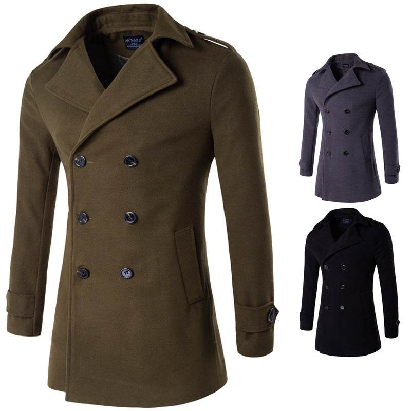 Double-breasted coat trench coat - Mubimart