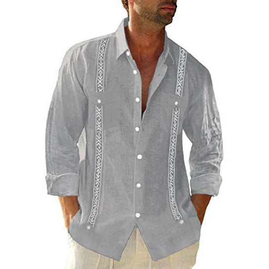 Men's Linen Shirt Abela Cuban Shirt - Mubimart