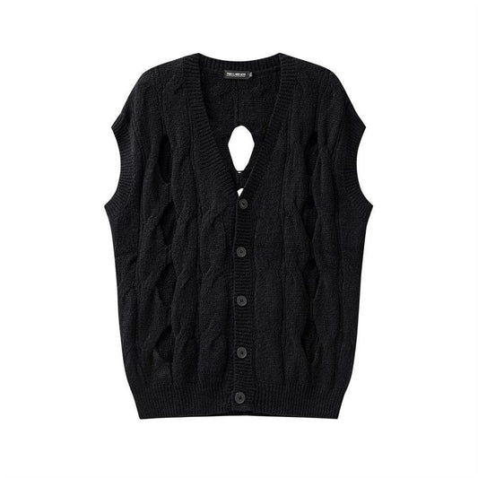 Loose Casual Sweater Vest Vest Coat - Mubimart