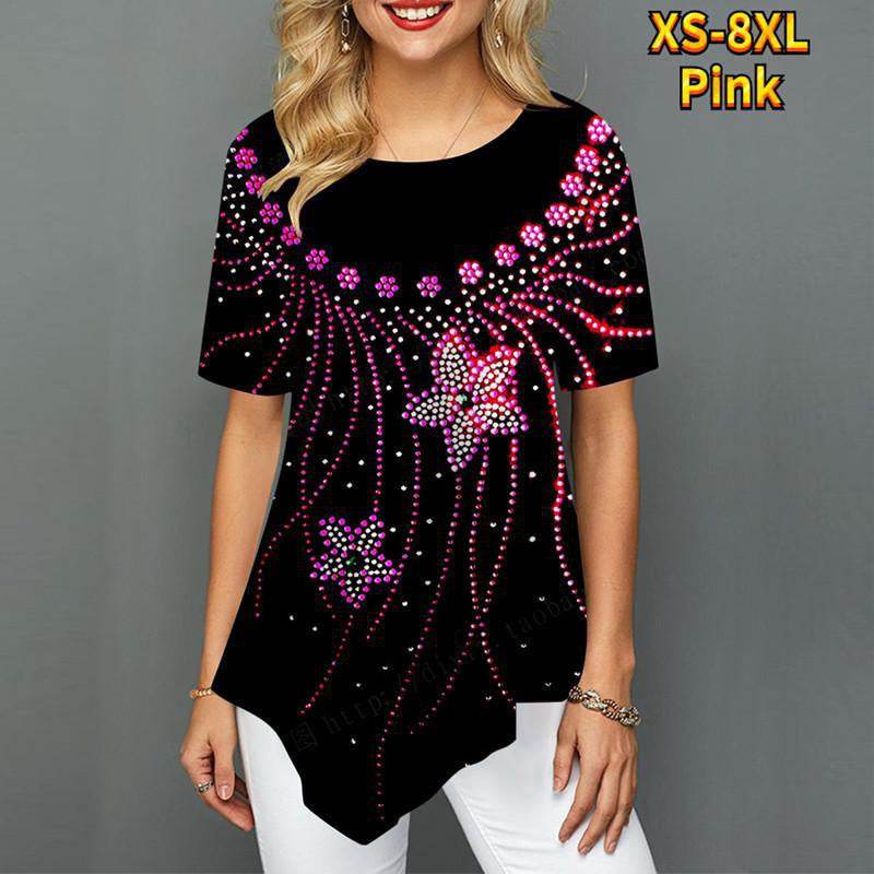 Printed Shirt Loose T-shirt Plus Size Shirt - Mubimart