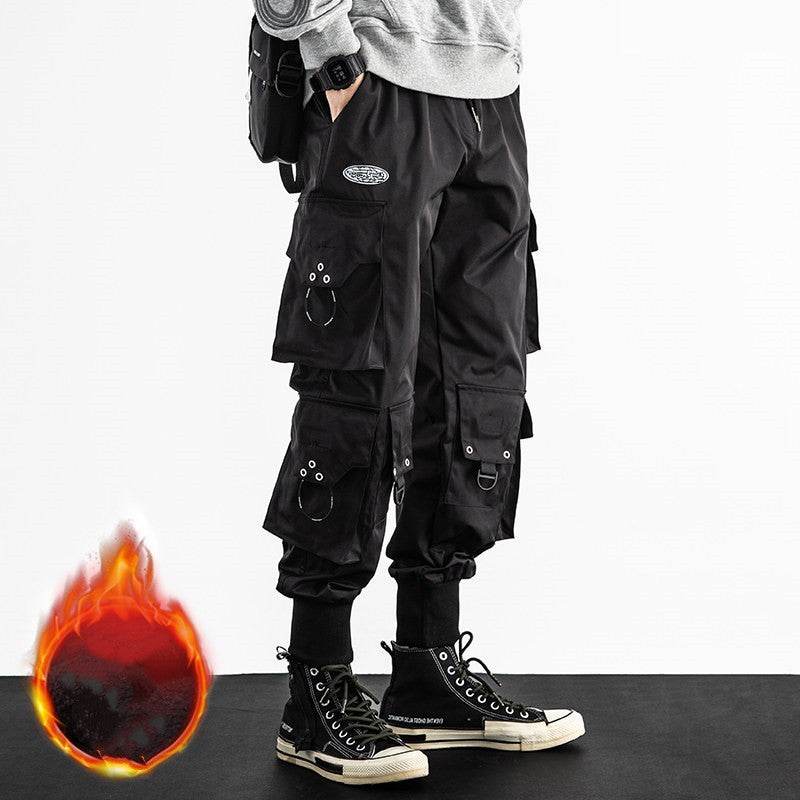 Men's Large Cropped Baggy Cargo Pants - Mubimart