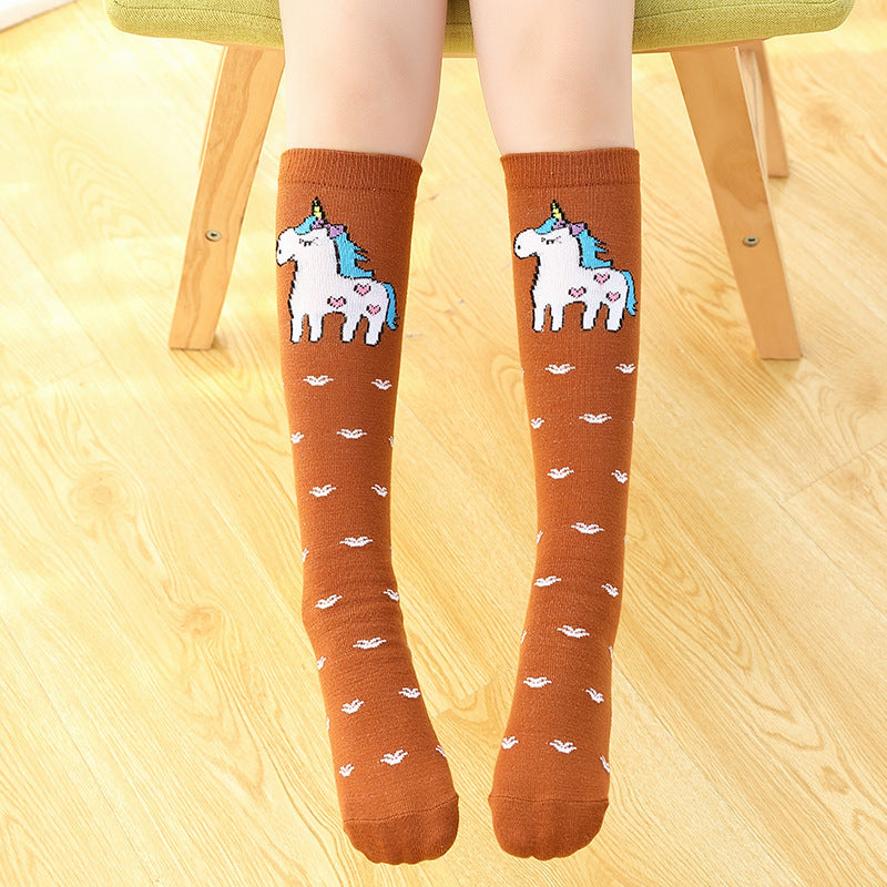 Children's stereo card through knee socks - Mubimart -  