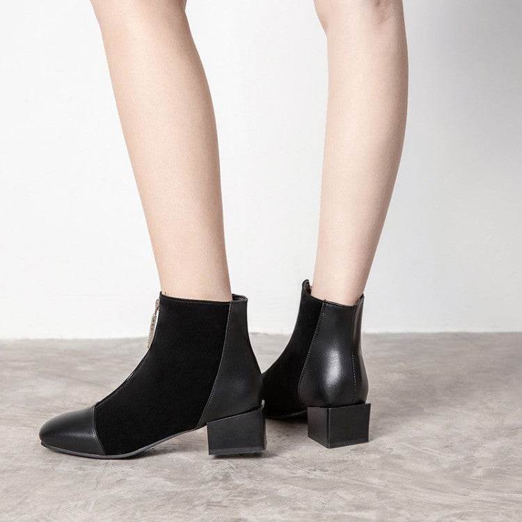 Versatile women's square toe boots - Mubimart