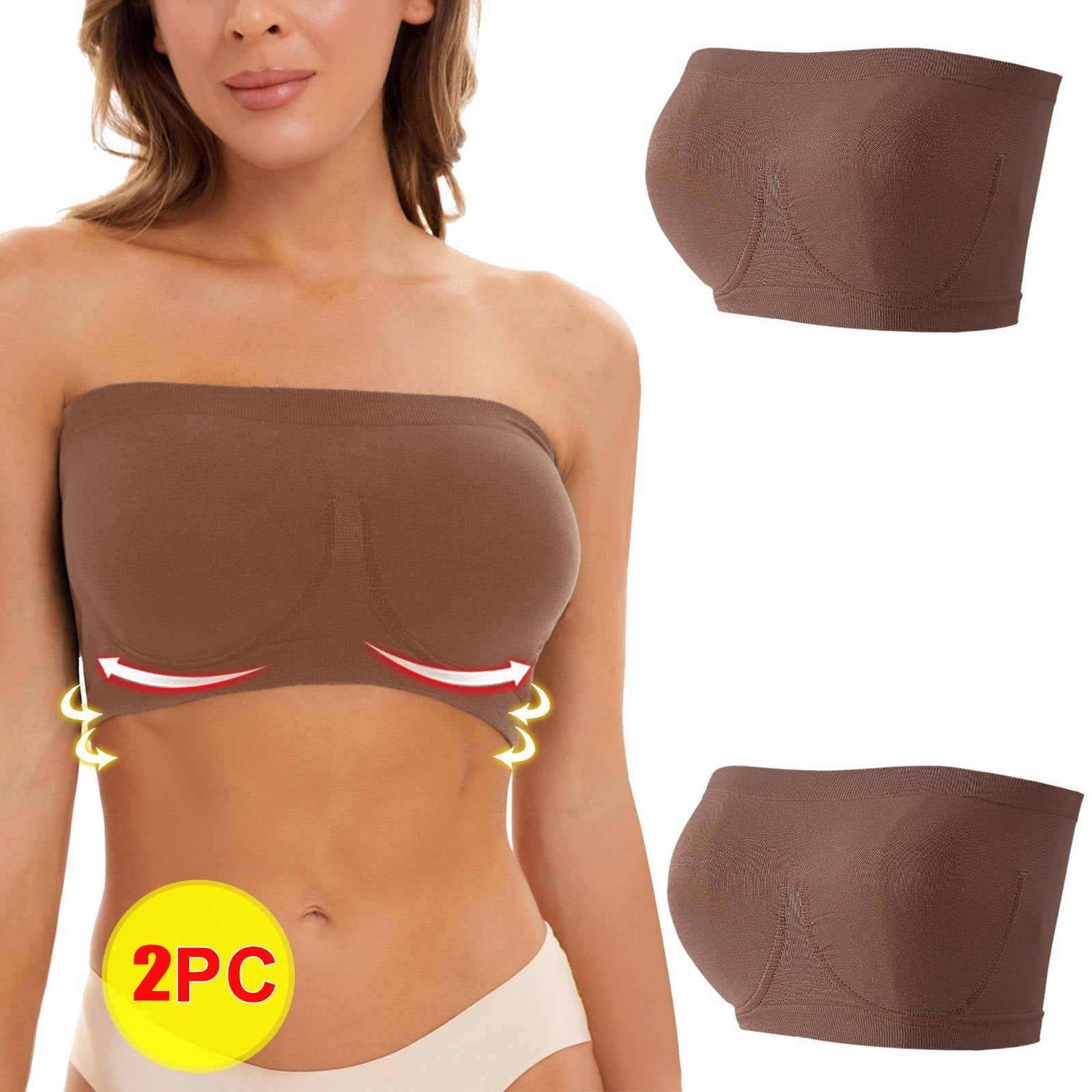 Plus Size Women's Seamless Bandeau Bra - Mubimart -  