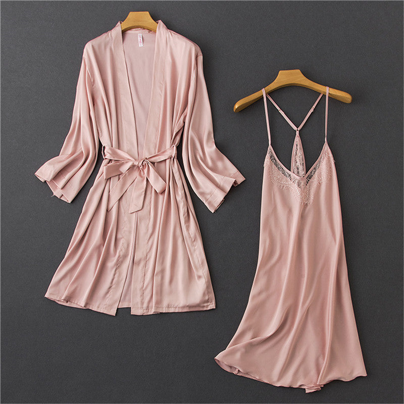 Nightgown lace thin pajamas - Mubimart -  