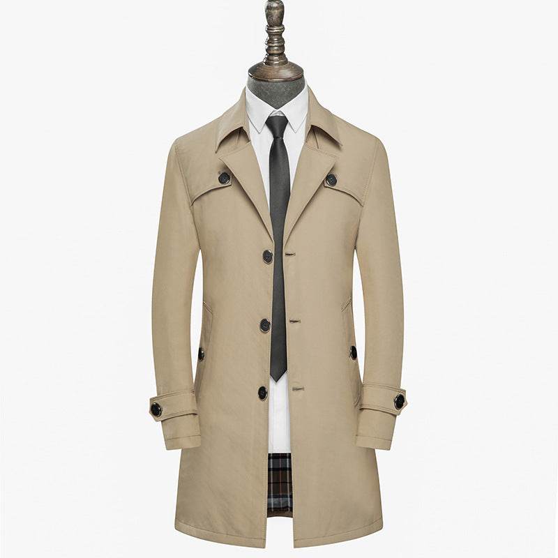 Slim handsome coat trench coat - Mubimart