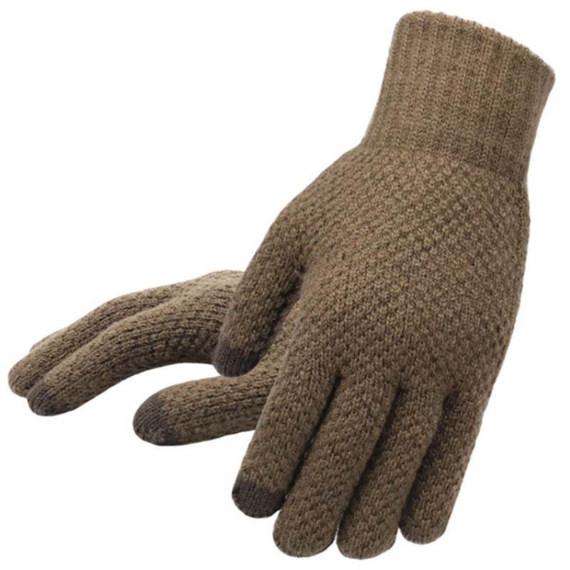 Warm knitted gloves for men in winter - Mubimart