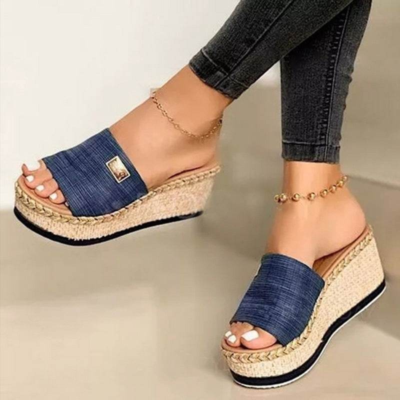 Platform sandals wedge heels fashion sandals - Mubimart