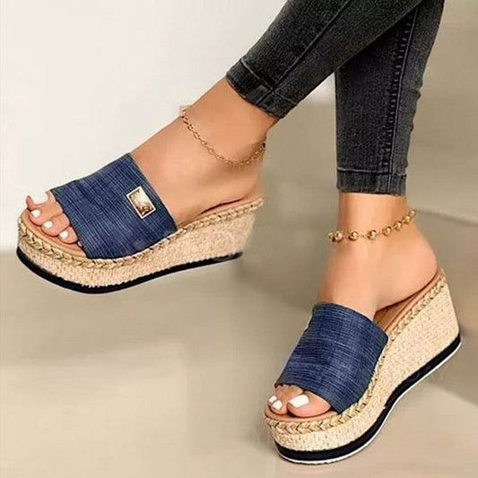Platform sandals wedge heels fashion sandals - Mubimart