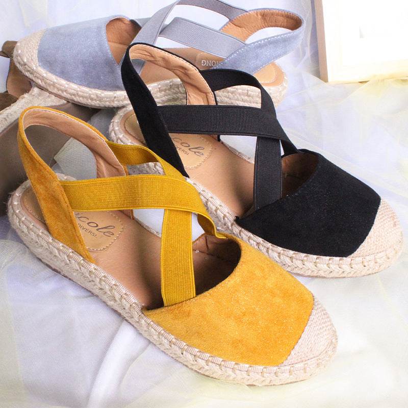 Fashion Baotou Sandals Women Cross Strap Wedge Sandals Women Slippers - Mubimart