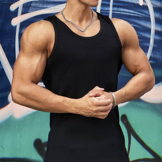 Men's Fashion Sleeveless Slim Fit Stretch Undershirt - Mubimart
