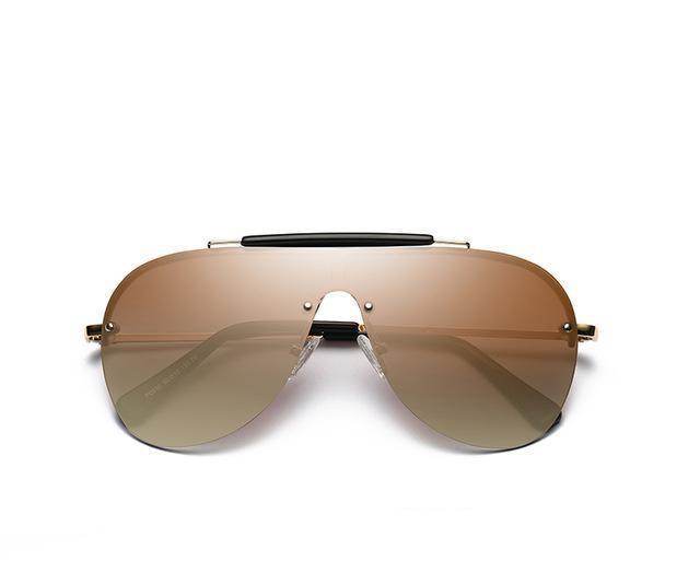 New Sunglasses Fashion One-Piece Large Frame Sunglasses Aviator Men's Sunglasses - Mubimart