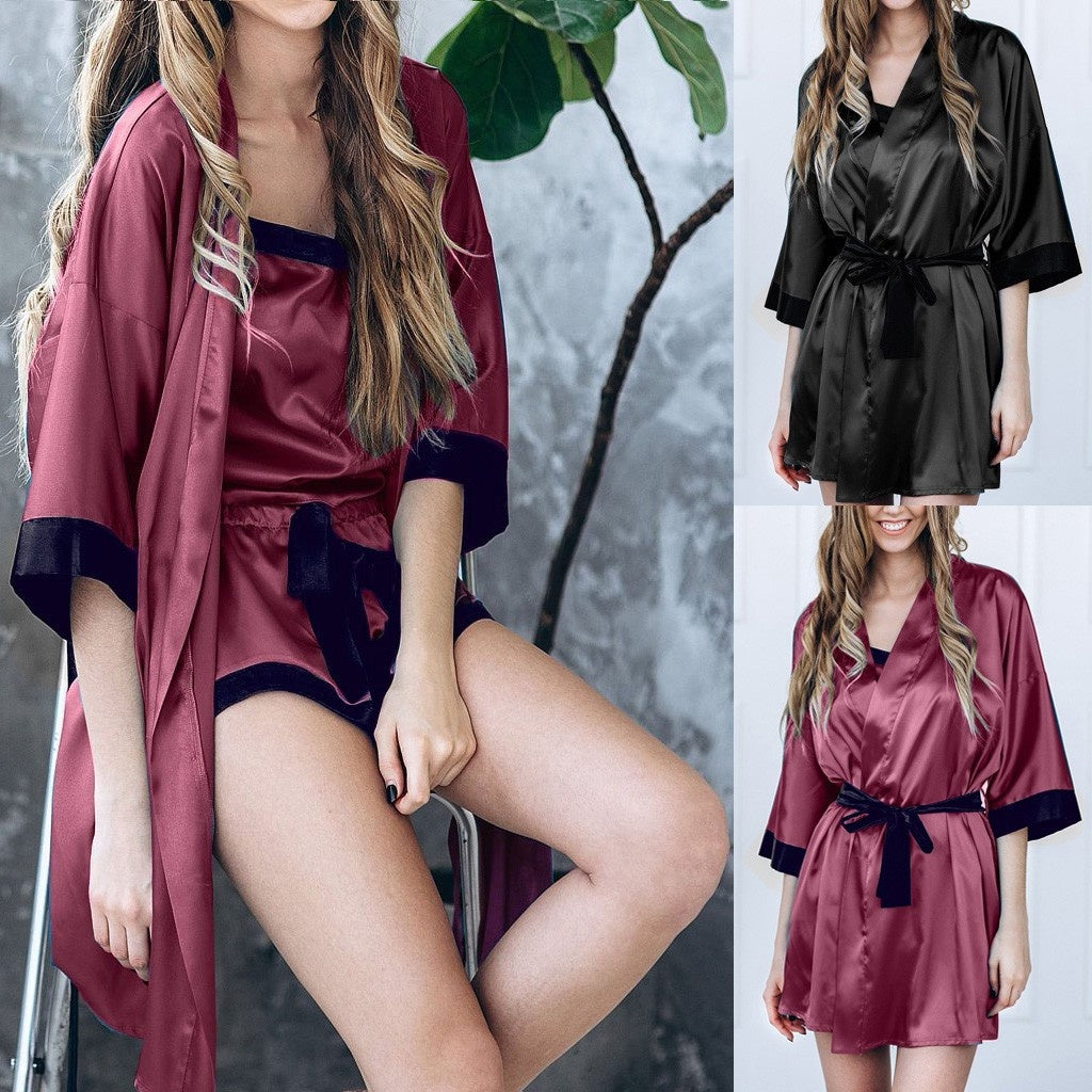 Home fun robe bathrobe seduction plus-size pajama suit - Mubimart - Plus Size Robe 