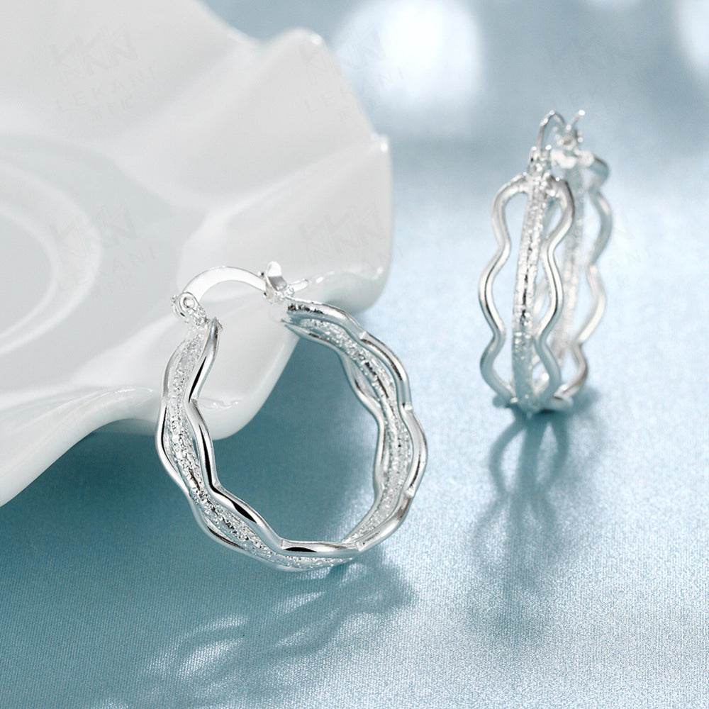 Ripple hoop earrings - Mubimart