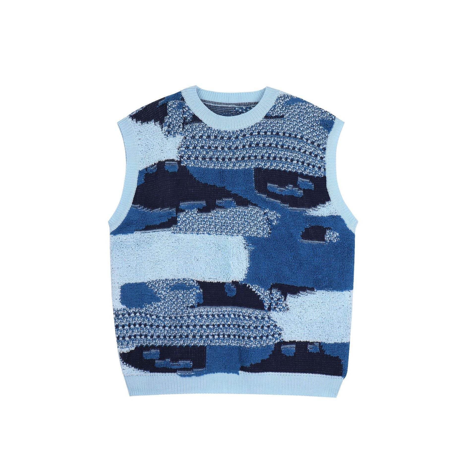 Patchwork vest sweater - Mubimart