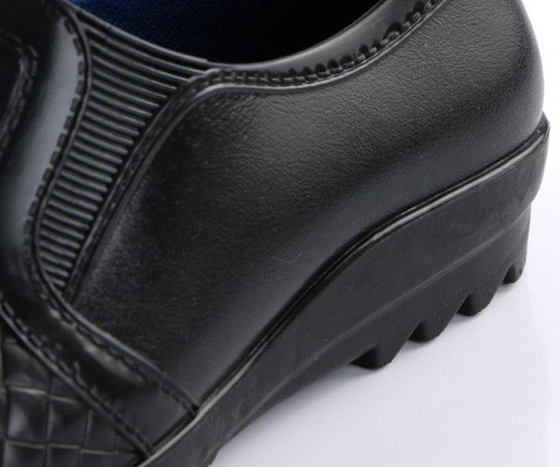 Fashion Waterproof Leather Rain Boots - Mubimart