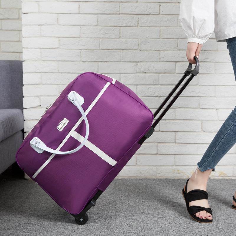 Large-Capacity Trolley Bag Portable Korean Short-Distance Travel Duffel Bag - Mubimart