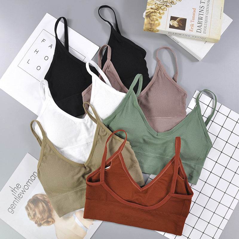 U Back Sports Bra for Women,Wirefree Padded Athletic Vest,Gym Fitness Running Yoga Sport Tops,Seamless Sports Bra Top - Mubimart