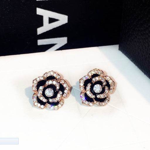 Rose Temperament Stud Earrings For Women - Mubimart