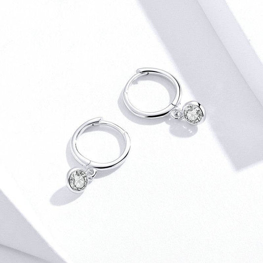 Zircon ear hoop earrings - Mubimart