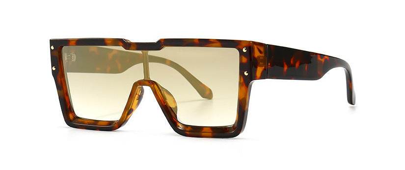 Oversized One Lens Square Sunglasses Fashion Men Women - Mubimart