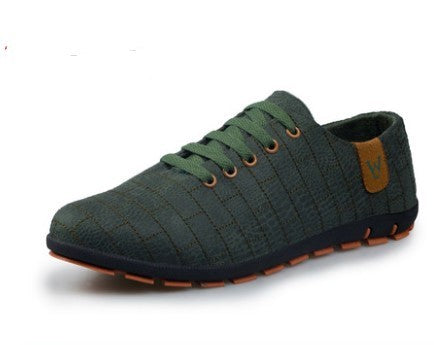 Mens Casual Fashion Low Lace-up Canvas Shoes Flats