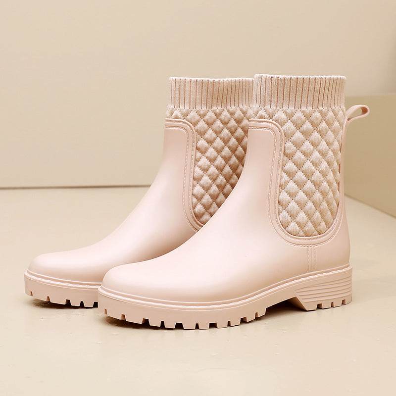 Women's Rain Waterproof Rain Anti-slip Rain Boots - Mubimart