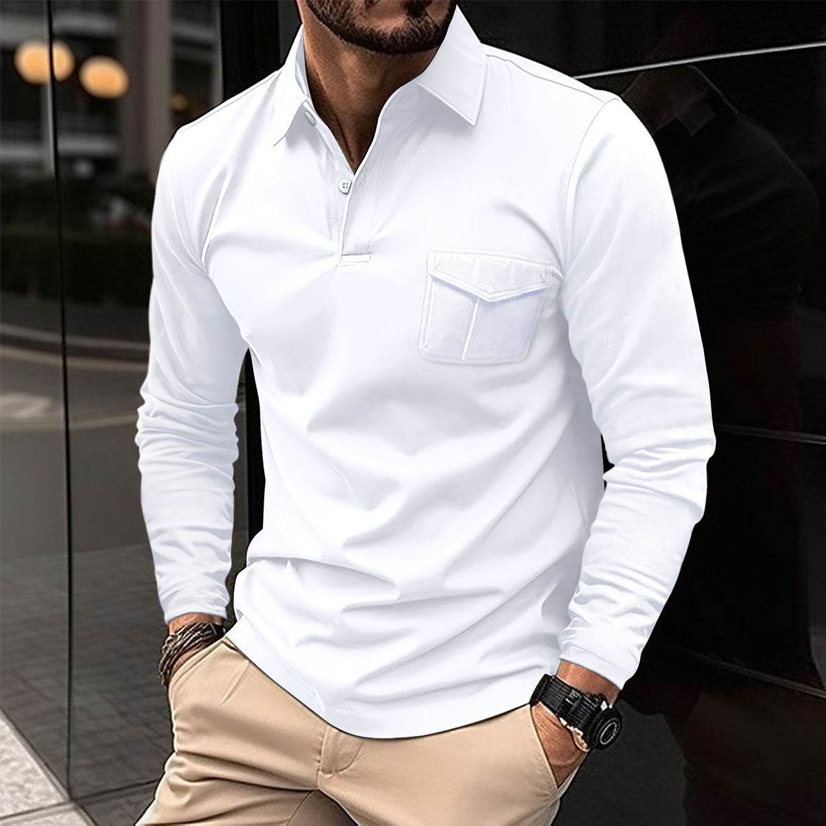 Casual Polo Collar Sports Polo Shirt - Mubimart
