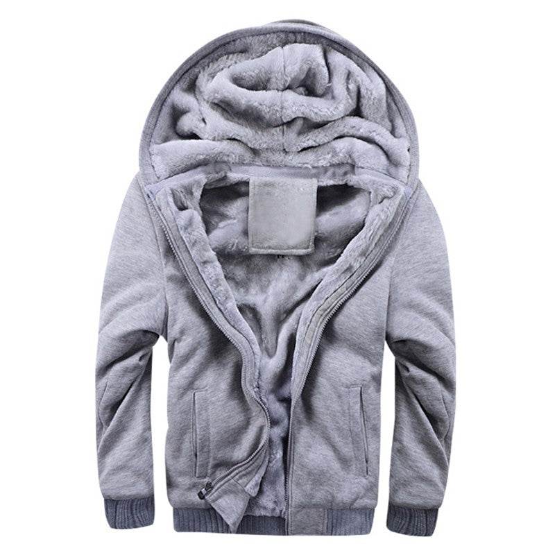 Plus Fleece Sweater Men S Casual Sport Fleece Hooded Jackets - Mubimart