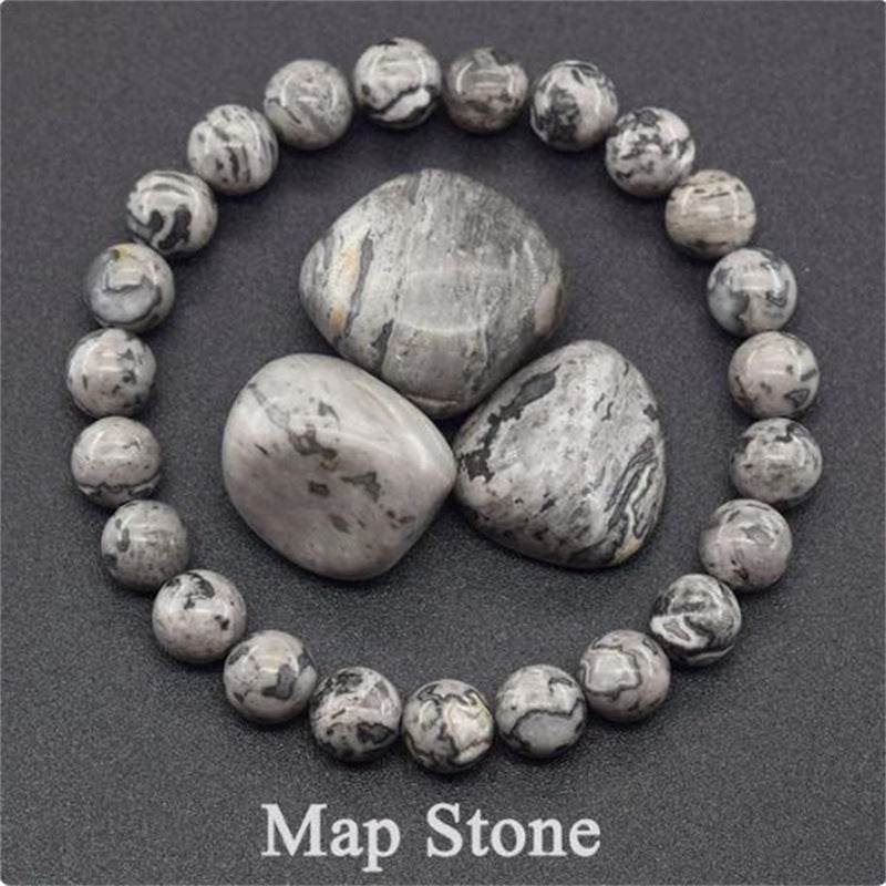 Natural Stone Elastic String Beaded Bracelet Jewelry Stone Tiger Eye Beaded Yoga Bracelets For Men Women - Mubimart
