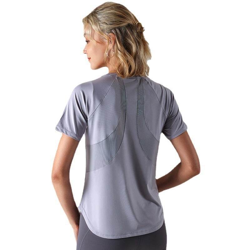Quick-drying Mesh Stitching Workout Clothes Top For Women - Mubimart