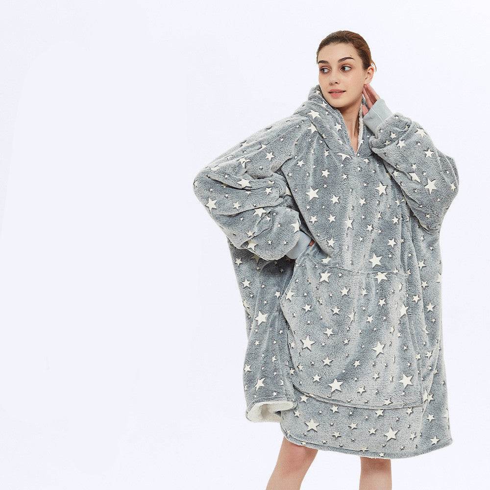 Hooded Plus Size Home Wear Nightgown - Mubimart