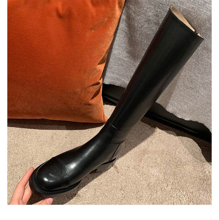 The New Back Zipper Is Thin And Tall But Knee Boots - Mubimart